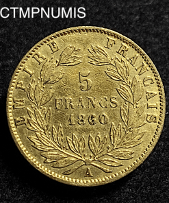 ,MONNAIE,5,FRANCS,OR,NAPOLEON,1860,