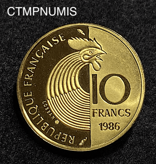 ,MONNAIE,10,FRANCS,SCHUMAN,OR,1986,BE,