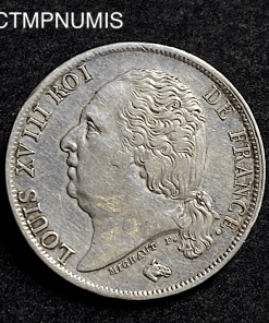 ,MONNAIE,ROYALE,1,FRANC,ARGENT,LOUIS,XVIII,1822,