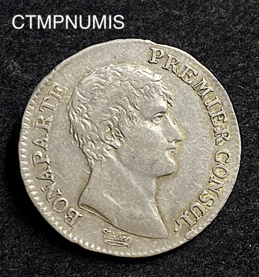 ,MONNAIE,CONSULAT,1,FRANC,ARGENT,BONAPARTE,AN12,LYON,