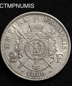 ,MONNAIE,EMPIRE,2,FRANCS,ARGENT,NAPOLEON,1869,
