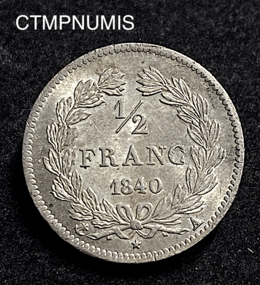 ,MONNAIE,1/2,FRANC,LOUIS,PHILIPPE,1840,SPL,