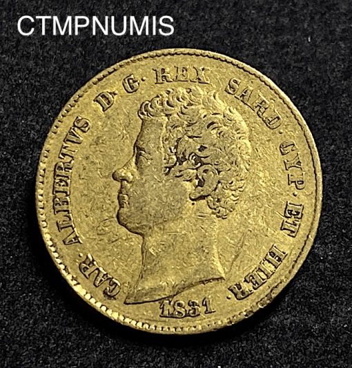 ,MONNAIE,ITALIE,20,LIRE,OR,1831,GENES,