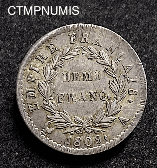 ,MONNAIE,DEMI,FRANC,NAPOLEON,1809,