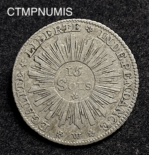 ,MONNAIE,SUISSE,15,SOLS,ARGENT,GENEVE,1794,