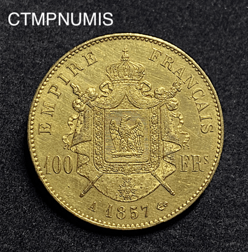 ,MONNAIE,EMPIRE,100,FRANCS,OR,NAPOLEON,1857,