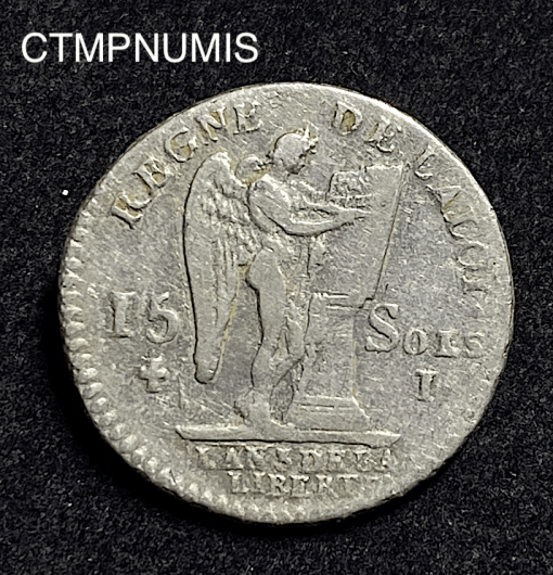 ,MONNAIE,CONSTITUTION,15,SOLS,LOUIS,XVI,1791,LIMOGES,