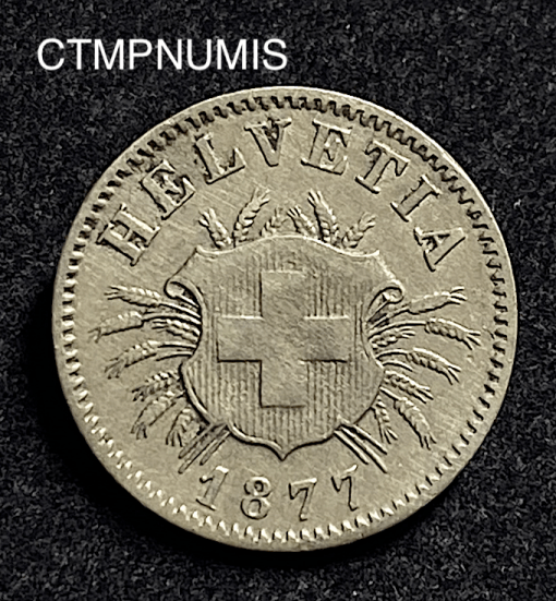 ,MONNAIE,SUISSE,5,RAPPEN,CENTIMES,1877,BERNE,