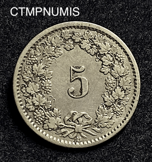 ,MONNAIE,SUISSE,5,RAPPEN,CENTIMES,1877,BERNE,