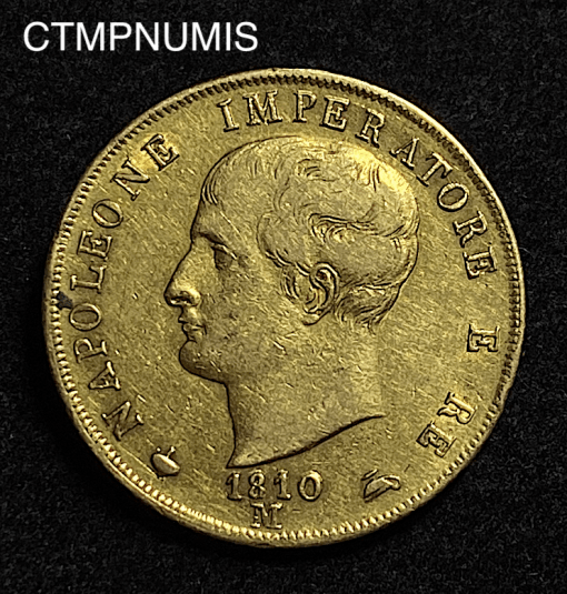 ,MONNAIE,ITALIE,40,LIRE,OR,1810,NAPOLEON,