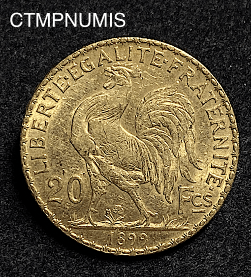 ,MONNAIE,20,FRANCS,OR,COQ,1899,