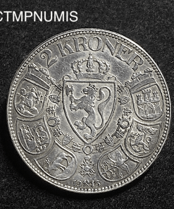 ,MONNAIE,NORVEGE,2,KRONER,ARGENT,1915,