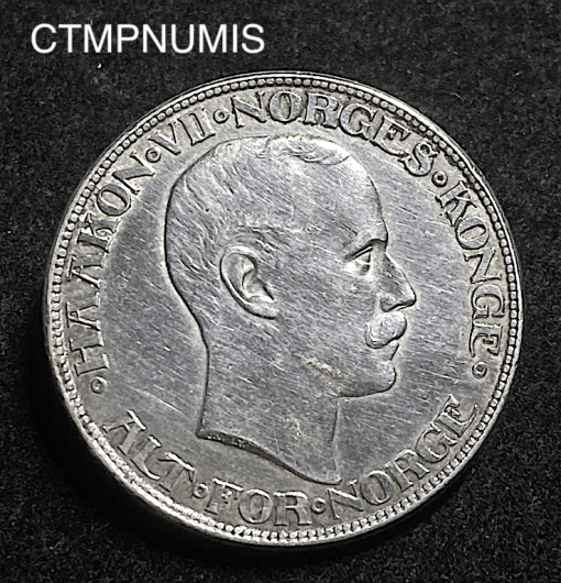 ,MONNAIE,NORVEGE,2,KRONER,ARGENT,1915,