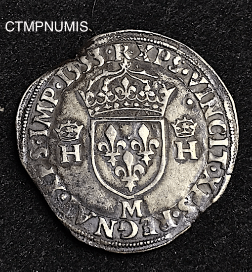 ,MONNAIE,ROYALE,HENRI,II,TESTON,1553,TOULOUSE,
