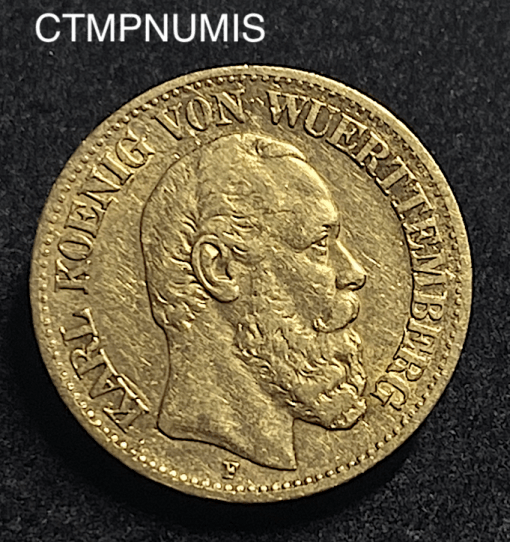 ,MONNAIE,WURTTEMBERG,10,MARK,OR,1875,