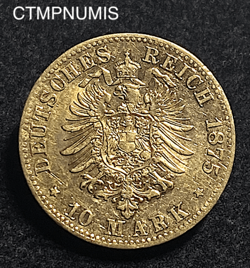 ,MONNAIE,WURTTEMBERG,10,MARK,OR,1875,