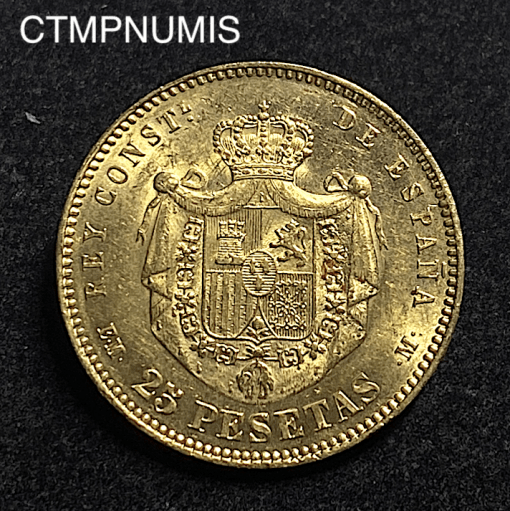 ,MONNAIE,ESPAGNE,25,PESETAS,OR,1879,