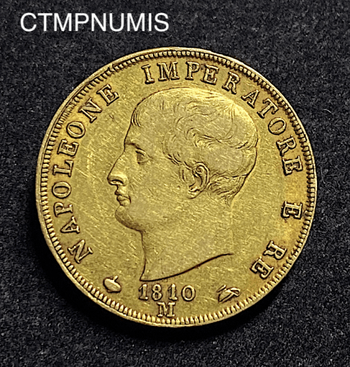 ,MONNAIE,ITALIE,40,LIRE,OR,NAPOLEON,1810,MILAN,