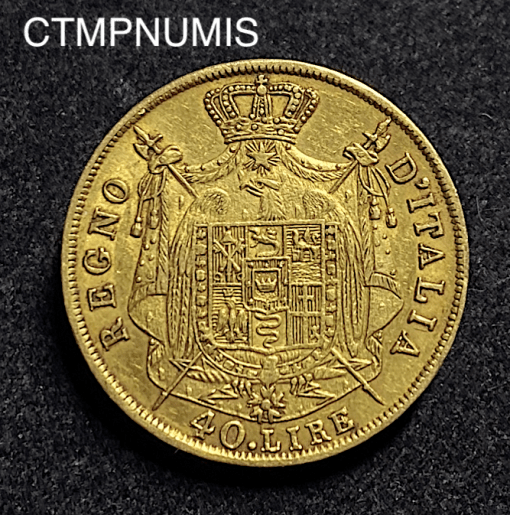 ,MONNAIE,ITALIE,40,LIRE,OR,NAPOLEON,1810,MILAN,
