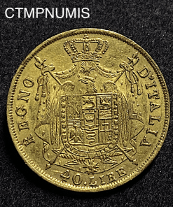 ,MONNAIE,ITALIE,40,LIRE,OR,NAPOLEON,1814,