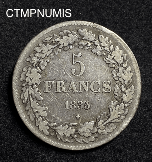 ,MONNAIE,BELGIQUE,5,FRANCS,ARGENT,1835,