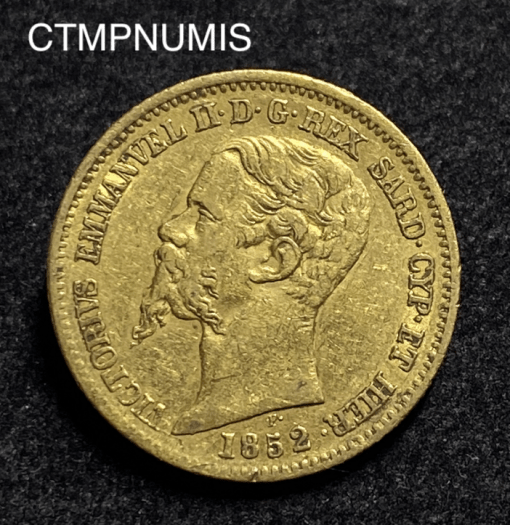 ,MONNAIE,ITALIE,20,LIRE,OR,1852,GENES,