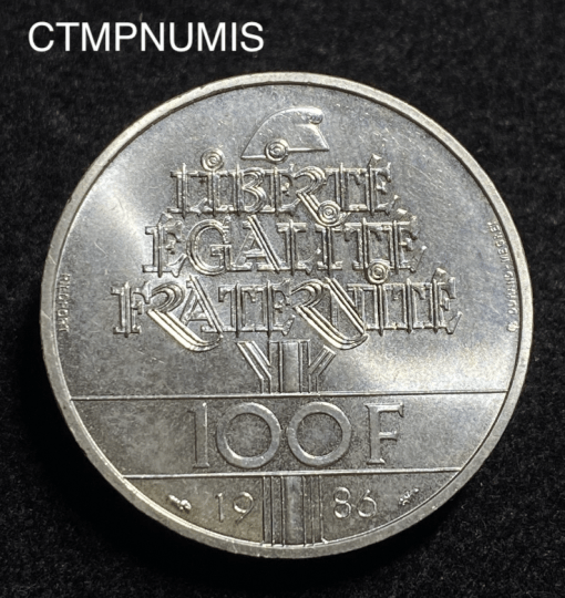 ,MONNAIE,PIEFORT,100,FRANCS,ARGENT,1986,