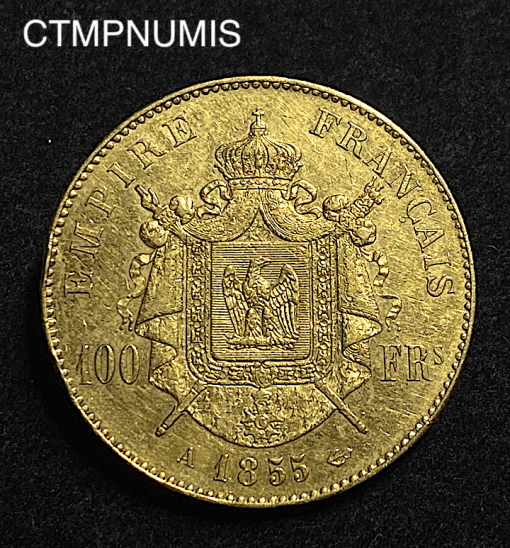 ,MONNAIE,EMPIRE,100,FRANCS,OR,NAPOLEON,1855,