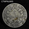 ,MONNAIE 5,FRANCS,ARGENT,NAPOLEON,1809,D,LYON,
