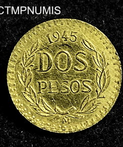 ,MONNAIE,MEXIQUE,2,PESOS,OR,1945,
