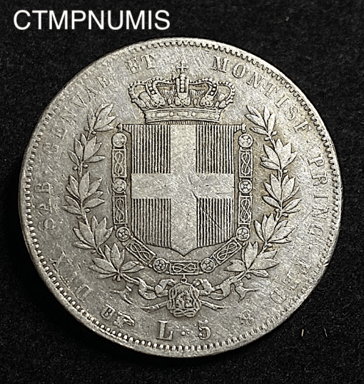 ,MONNAIE,ITALIE,5,LIRE,ARGENT,1851,TURIN,