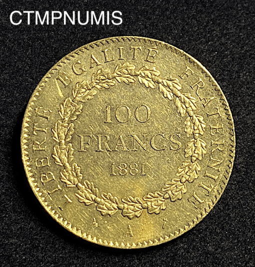 ,MONNAIE,100,FRANCS,OR,GENIE,1881,