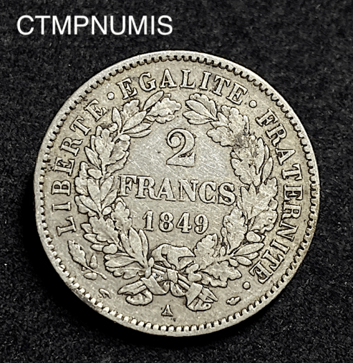 ,MONNAIE,2,FRANCS,ARGENT,CERES,1849,