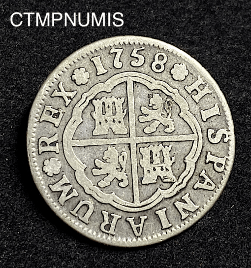 ,MONNAIE,ESPAGNE,2,REALES,1758,SEVILLE,