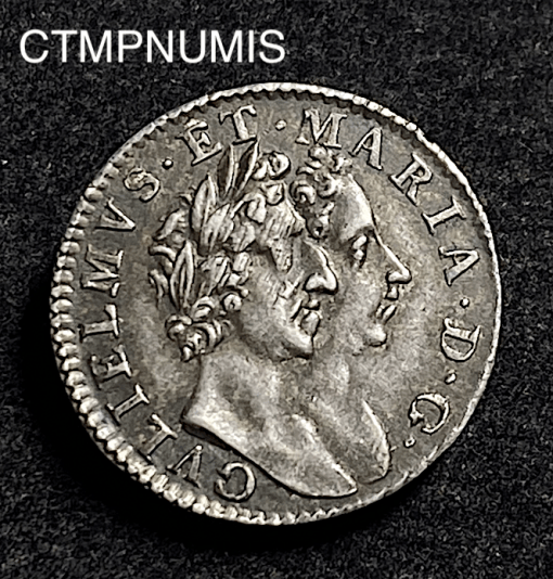 ,MONNAIE,ROYAUME,UNI,4,PENCE,ARGENT,1689,