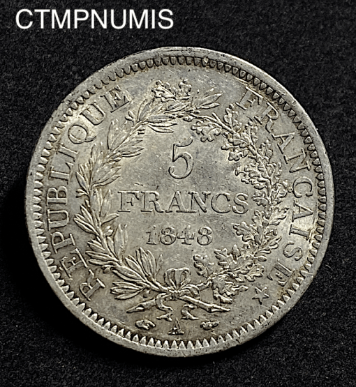 ,MONNAIE,5,FRANCS,ARGENT,1848,