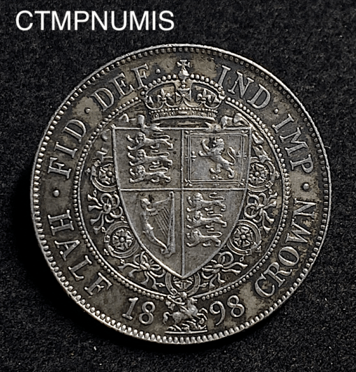 ,MONNAIE,ROYAUME,UNI,1/2,CROWN,1898,