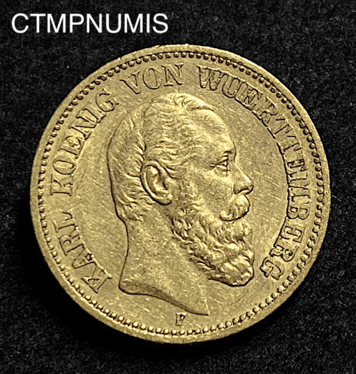 ,MONNAIE,ALLEMAGNE,20 MARK,OR,WURTTEMBERG,1876,