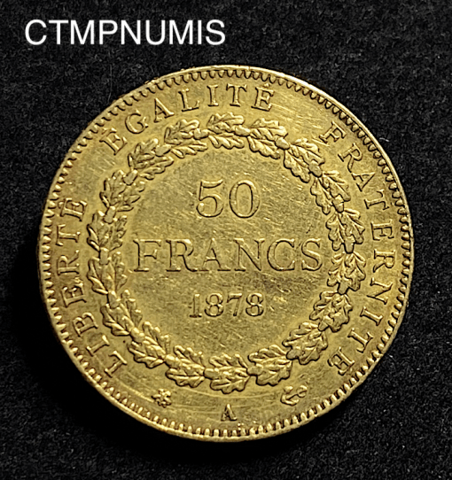 ,MONNAIE,50,FRANCS,OR,GENIE,1878,