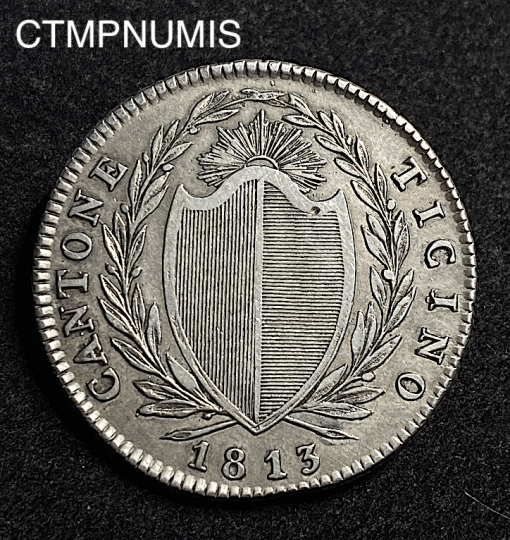 ,MONNAIE,SUISSE,2,FRANKEN,1813,TICINO,