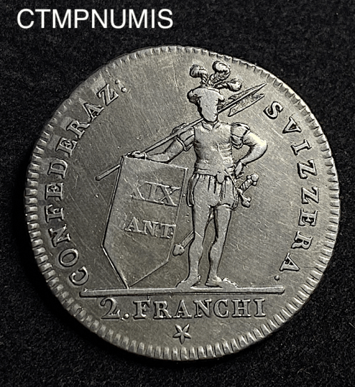 ,MONNAIE,SUISSE,2,FRANKEN,1813,TICINO,