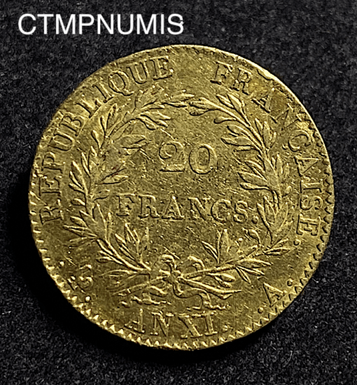 ,MONNAIE,CONSULAT,20,FRANCS,OR,NAPOLEON,AN,XI,