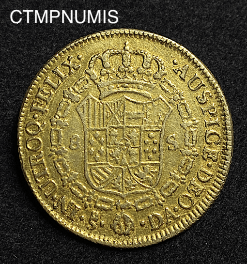 ,MONNAIE,CHILI,8,ESCUDO,OR,1790,SANTIAGO,