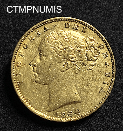 ,MONNAIE,ROYAUME,UNI,SOUVERAIN,OR,1864,