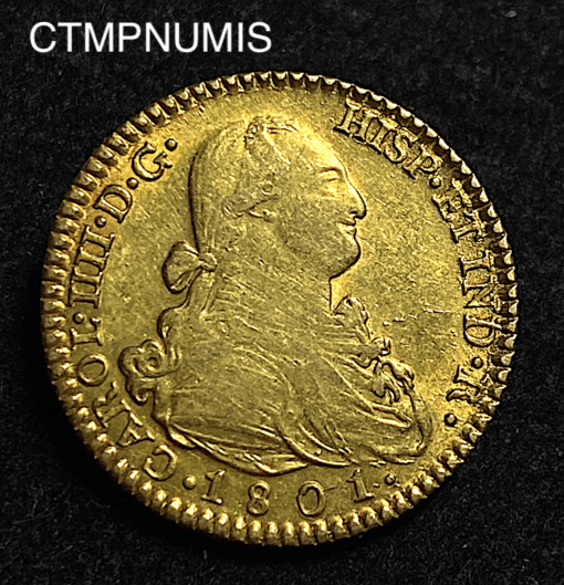 ,MONNAIE,ESPAGNE,2,ESCUDOS,OR,1801,FA,MF,