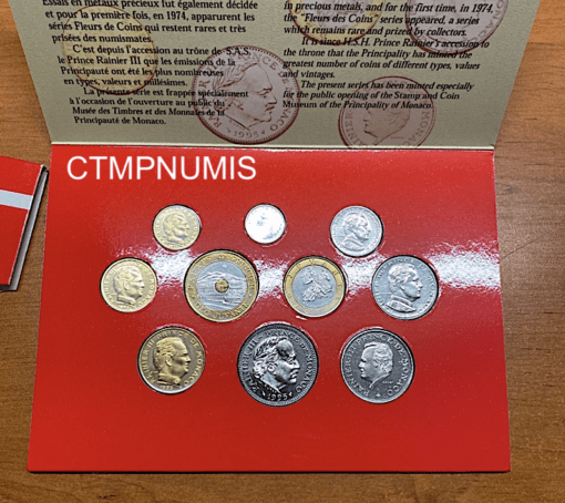 ,MONNAIE,MONACO,SERIE,FDC,1995,