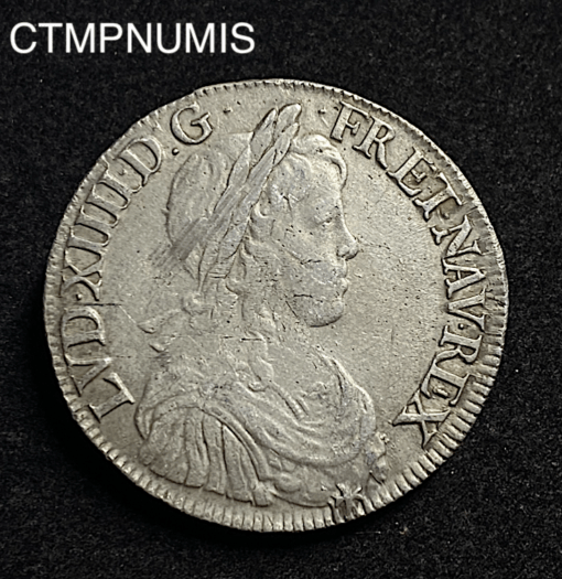 ,ROYALE,LOUIS,XIV,ECU,ARGENT,1653,B,ROUEN,