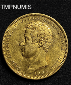 ,MONNAIE,ITALIE,100,LIRE,OR,1834,TURIN,