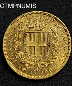 ,MONNAIE,ITALIE,100,LIRE,OR,1834,TURIN,