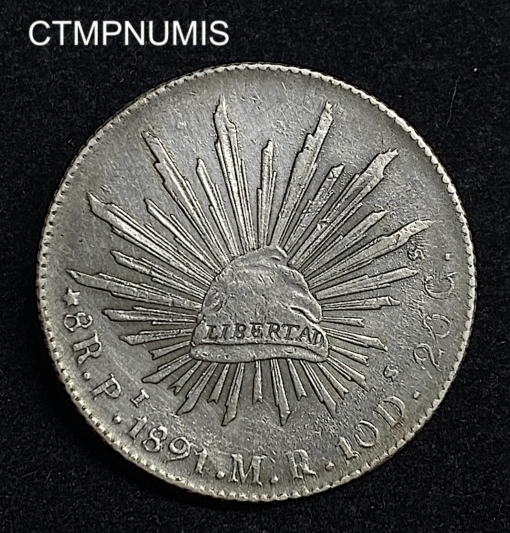 ,MONNAIE,MEXIQUE,8,REALES,ARGENT,1891,